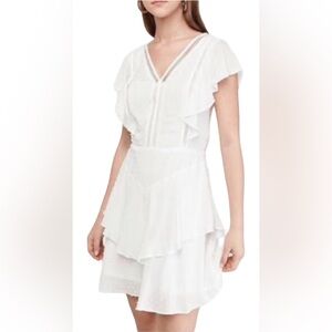 NWT Express White Flutter Sleeve Fit and Flare Dress